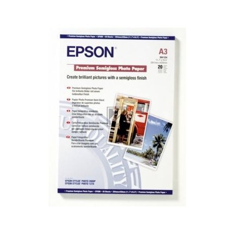 Original Epson Premium Semigloss Photo Paper DIN A3 weiß (C13S041334)