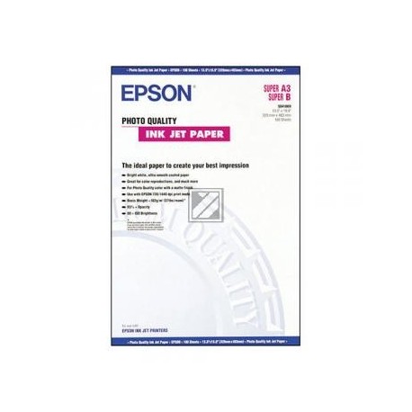 Original Epson Photo Quality Ink Jet Paper DIN A3 100 Seiten weiß (C13S041069)