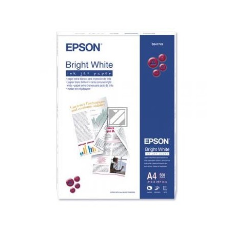 Original Epson Bright White Ink-Jet Paper DIN A4 500 Seiten weiß (C13S041749)
