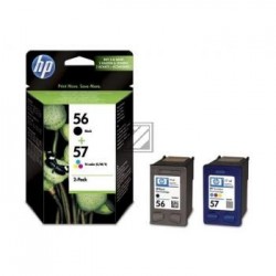 Original Hewlett Packard Tintenpatrone cyan/gelb/magenta schwarz High-Capacity (SA342AE, 56 57)