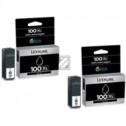 Original Lexmark Tintenpatrone 2x schwarz 2-er Pack High-Capacity (14N0848, 100XL)