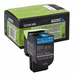 Original Lexmark Toner-Kit Return cyan High-Capacity (80C2SC0, 802SC)