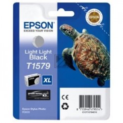 Original Epson Tintenpatrone schwarz light, light (C13T15794010, T1579)